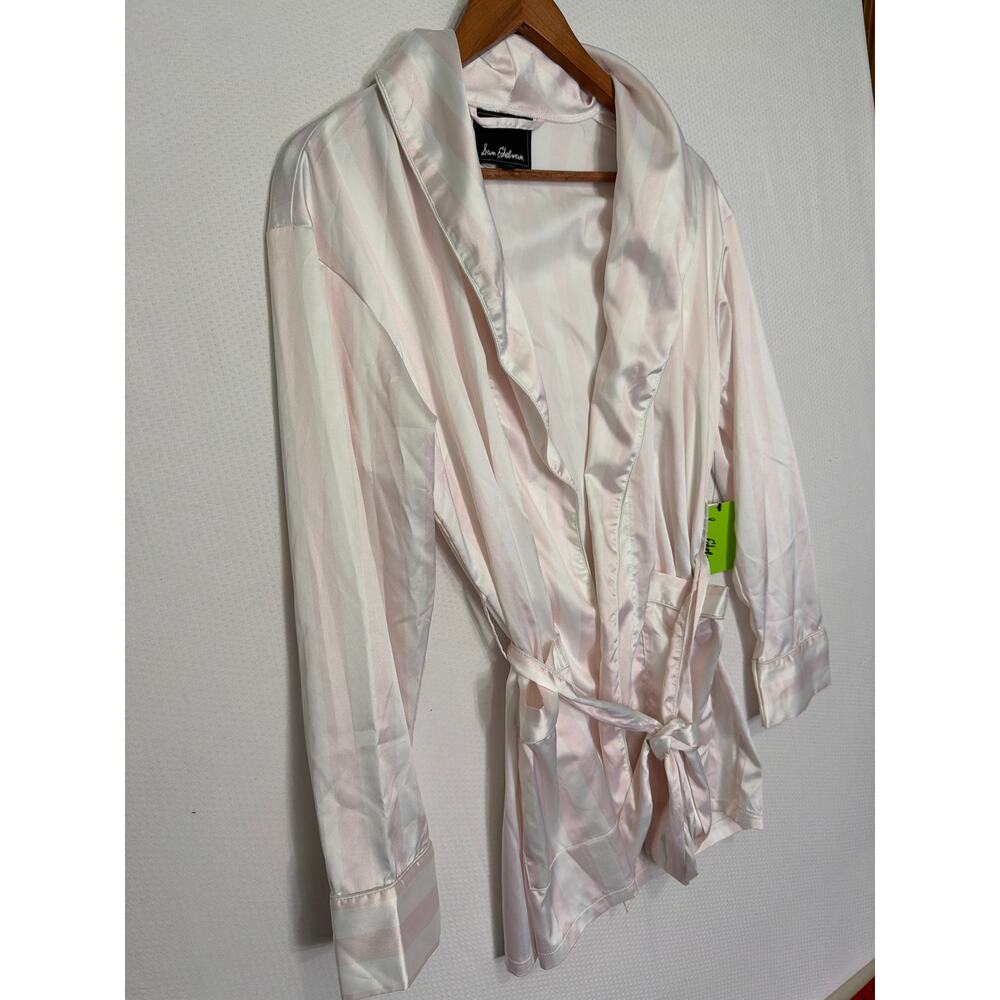 Sam Edelman Small Pink White Stripe Smoking Jacket Belted NWT‎ - Picture 4 of 7